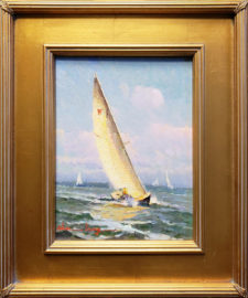 American Legacy Fine Arts presents "Sailing Along" a painting by Calvin Liang.