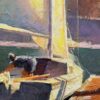 American Legacy Fine Arts presents "Sailboats in Dana Point" a painting by Calvin Liang.