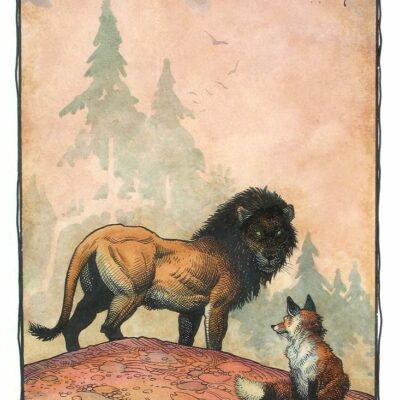 American Legacy Fine Arts presents " The Lion and the Fox" a painting by William Stout.