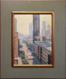 American Legacy Fine Arts presents "Down Olive; Los Angeles" a painting by Michael Obermeyer.