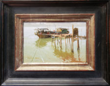 American Legacy Fine Arts presents "At the Dock" a painting by Albin Veselka.