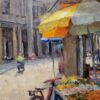 American Legacy Fine Arts presents "Corner Market; Chikan, China" a painting by Keith Bond.