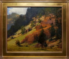 American Legacy Fine Arts presents "Untitled (Mountain Landscape) or (Outside Cody, Wyoming)" a painting by Brian Blood.