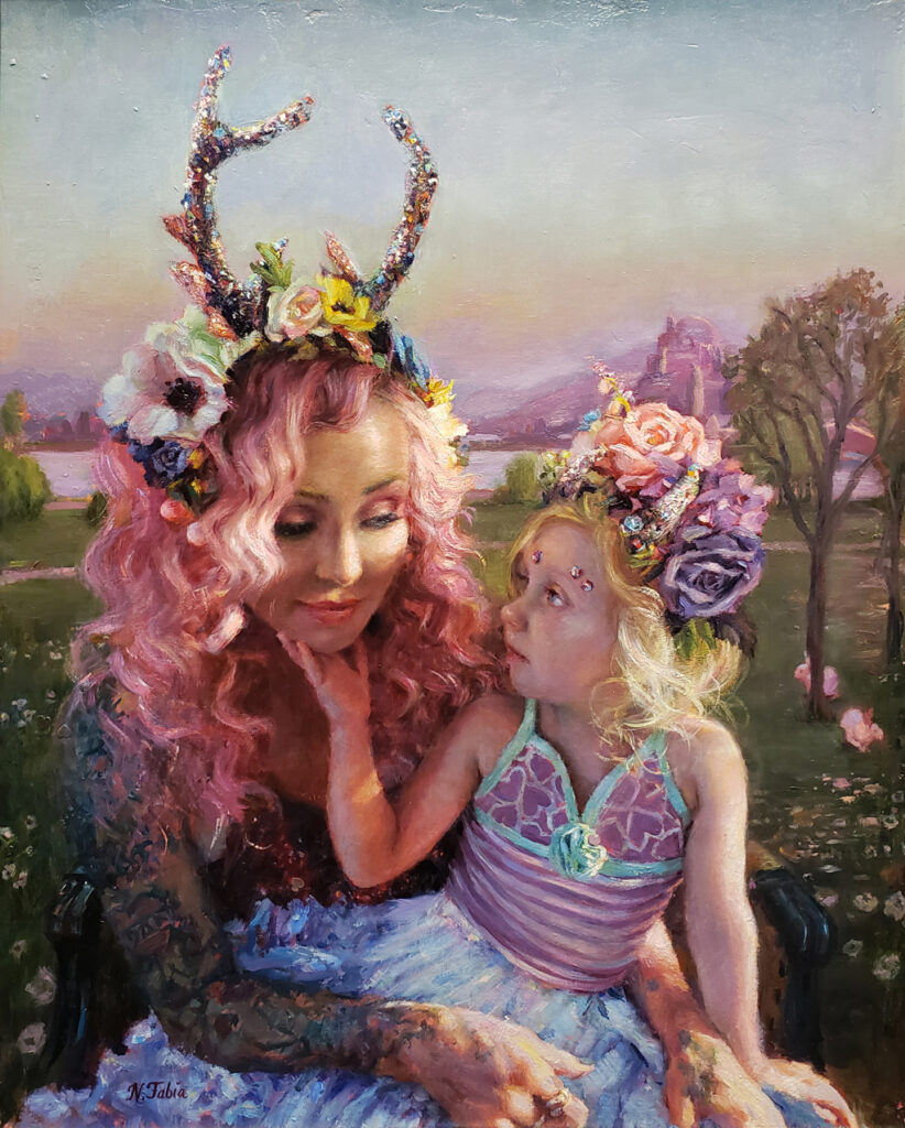 American Legacy Fine Arts presents "Mother and Child" a painting by Natalia Fabia.