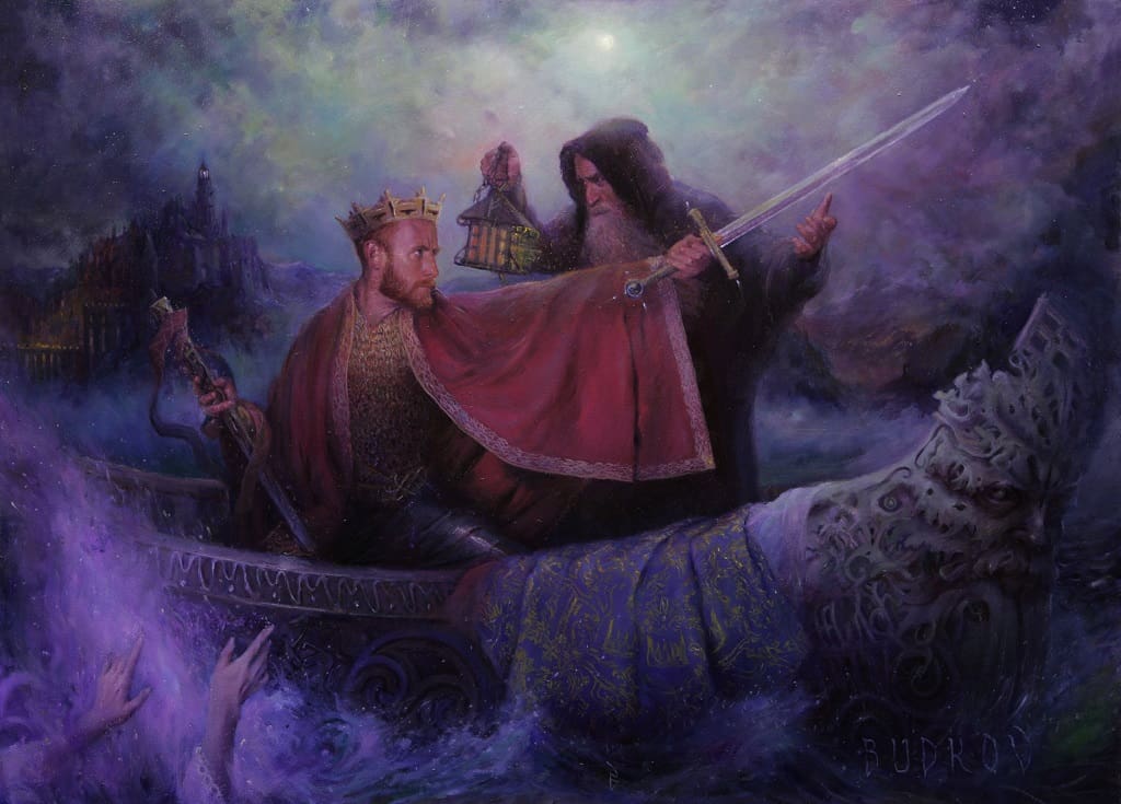 American Legacy Fine Arts presents " Ascension (Excalibur)" a painting by nikita Budkov.
