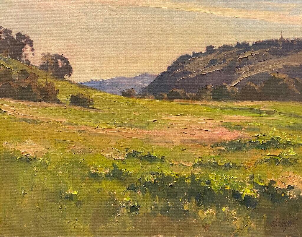 American Legacy Fine Arts presents "Arroyo Vista; Trabuco Creek, Orange County" a painting by Michael Obermeyer.