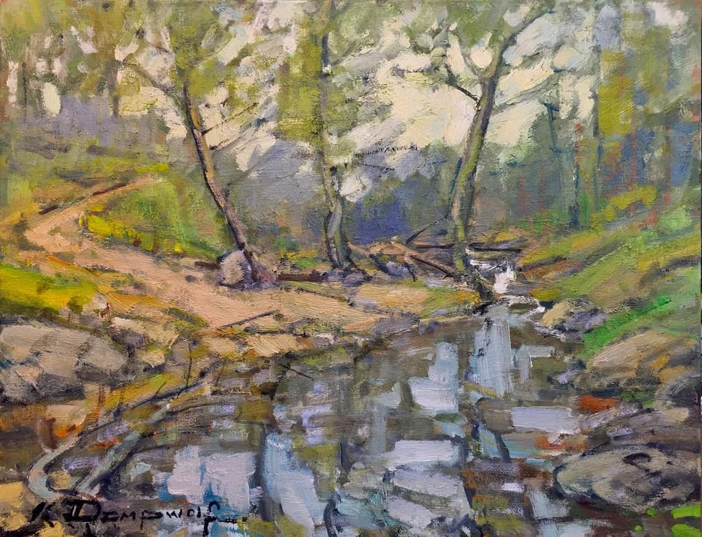 American Legacy Fine Arts presents "Arroyo Hondo Creek" a painting by Karl Dempwolf.
