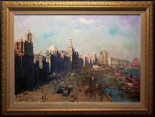 American Legacy Fine Arts presents "The Bund in Shanghai in 1927" a painting by Jove Wang.