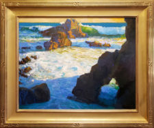 American Legacy Fine Arts presents "Afternoon Foam and Surf; El Matador Beach, Malibu" a painting by Peter Adams.