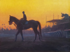 American Legacy Fine Arts presents " Santa Anita Dawn" a painting by Michael Obermeyer.