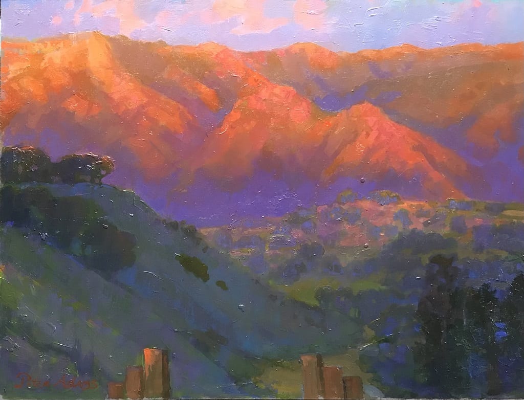 American Legacy Fine Arts presents "Tehachapi Mountain Glow" a painting by Peter Adams.