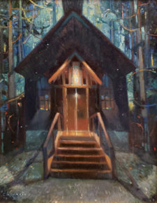 American Legacy Fine Arts presents "A Light in the Forest; Yosemite National Park" a painting by Chuck Kovacic.