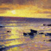 American Legacy Fine Arts presents :Sunset Light: Heisler Park, Laguna Beach" A painting by Michael Situ.