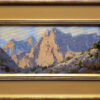 American Legacy Fine Arts presents :First light on Picture Peak; Sierra" a painting by Jean LeGassick.