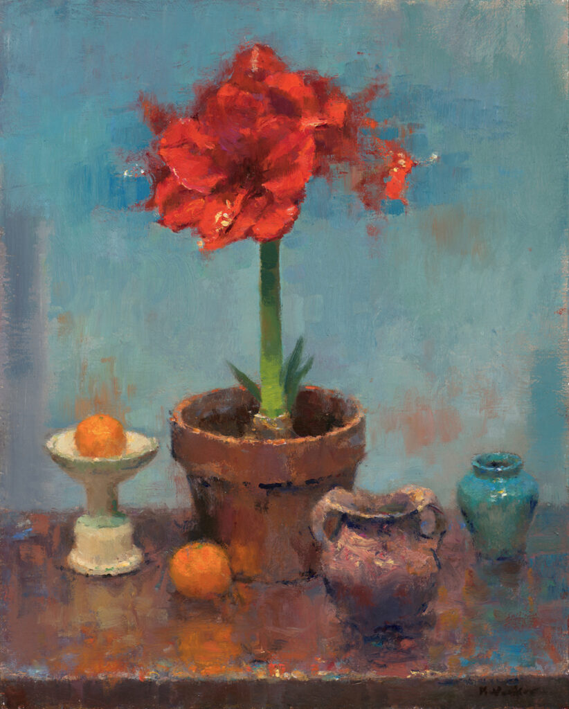 American Legacy Fine Arts presents "Red Amaryllis" a painting by Jim McVicker.