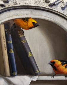 American Legacy Fine Arts presents "Orioles and Pears' a painting by Mary Kay West.