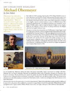 American Legacy Fine Arts presents Michael Obermeyer in The California Club Quarterly Magazine.