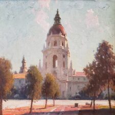 American Legacy Fine Arts presents "Pasadena City Hall" a painting by Calvin Liang.