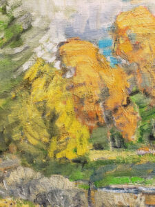 American Legacy Fine Arts presents "Cottonwoods in Fall; Colorado" a painting by Karl Dempwolf.