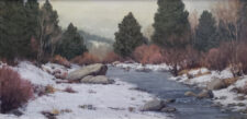 American Legacy Fine Arts presents "Winter Begins; Truckee River" a painting by Kathleen Dunphy.