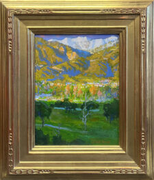 American Legacy Fine Arts presents "Evening Light over Brookside Gold Course; Pasadena" a painting by Peter Adams.