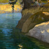American Legacy Fine Arts presents "Summer Swimming Hole along the Ventura River; Ojai, California" a painting by Peter Adams.
