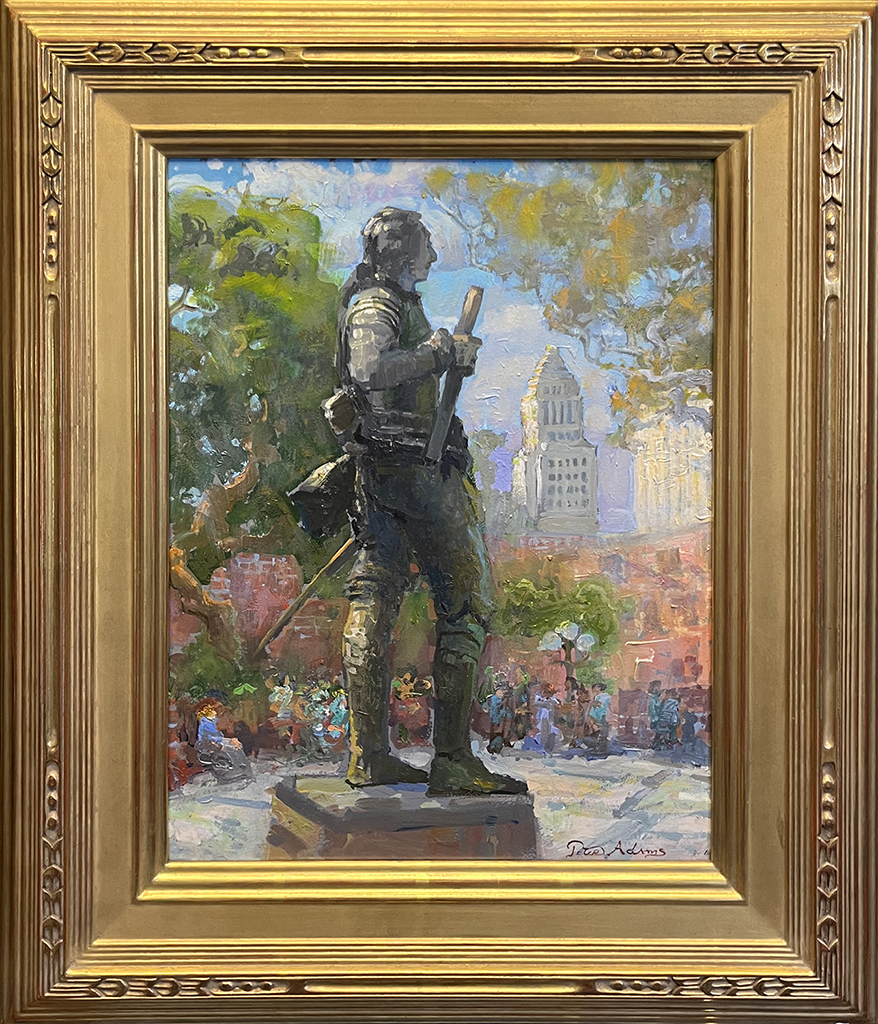 Peter Adams Artist oil painting King Charles of Spain, statue