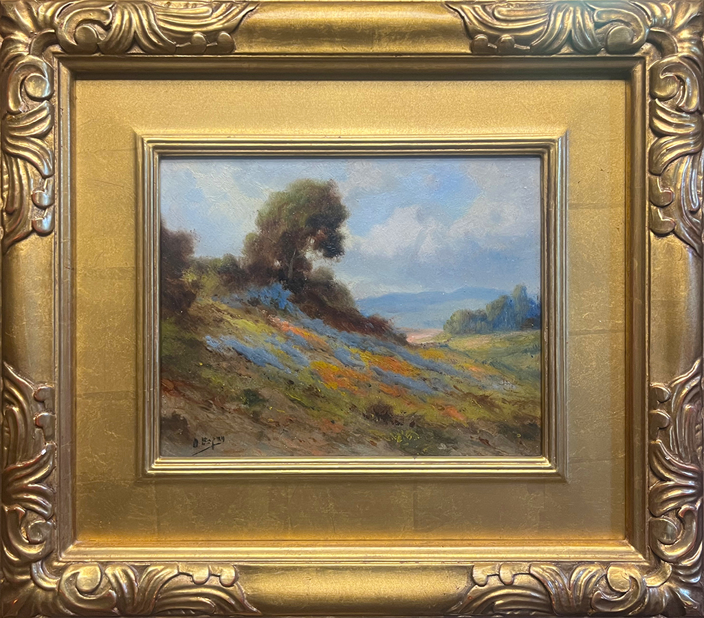 Angel Espoy Artist Oil painting landscape, trees, flowers, cloudscape