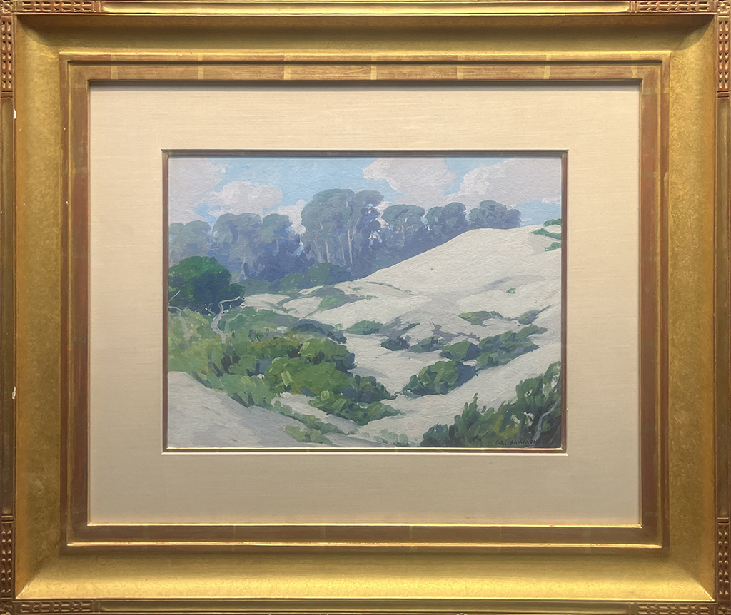 Carl Sammons Artist Watercolor painting Sand Dunes, Landscape, clouds, coastal