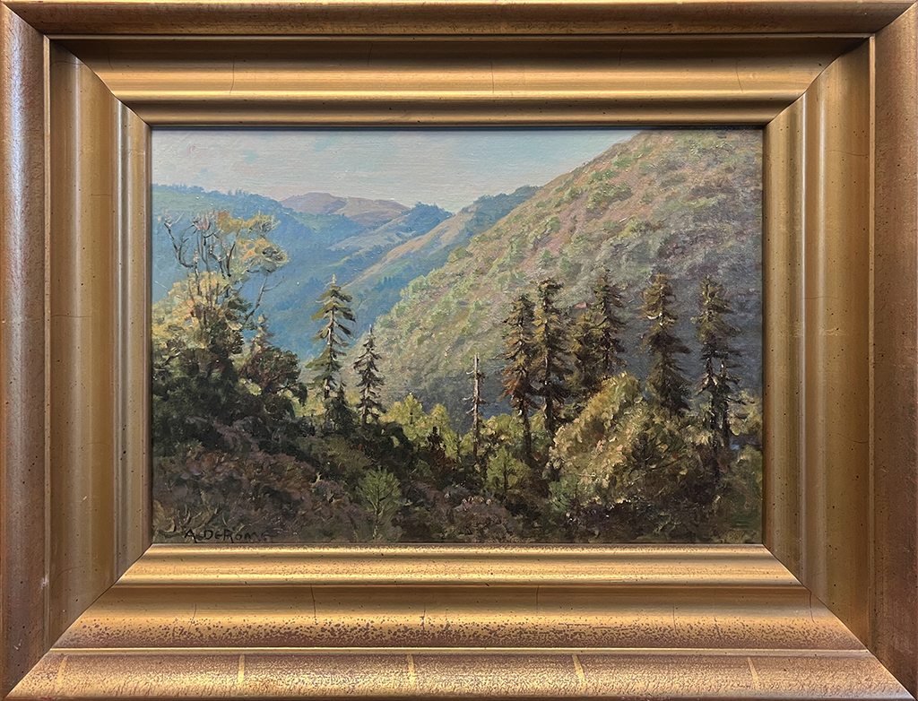 Albert Thomas DeRome Artist Oil painting Carmel, mountains, trees, landscape