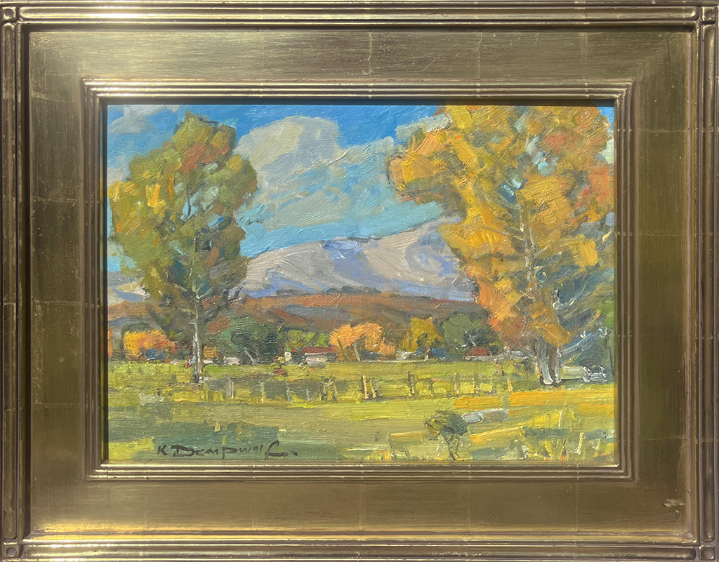 Karl Dempwolf artist oil painting landscape, trees, clouds