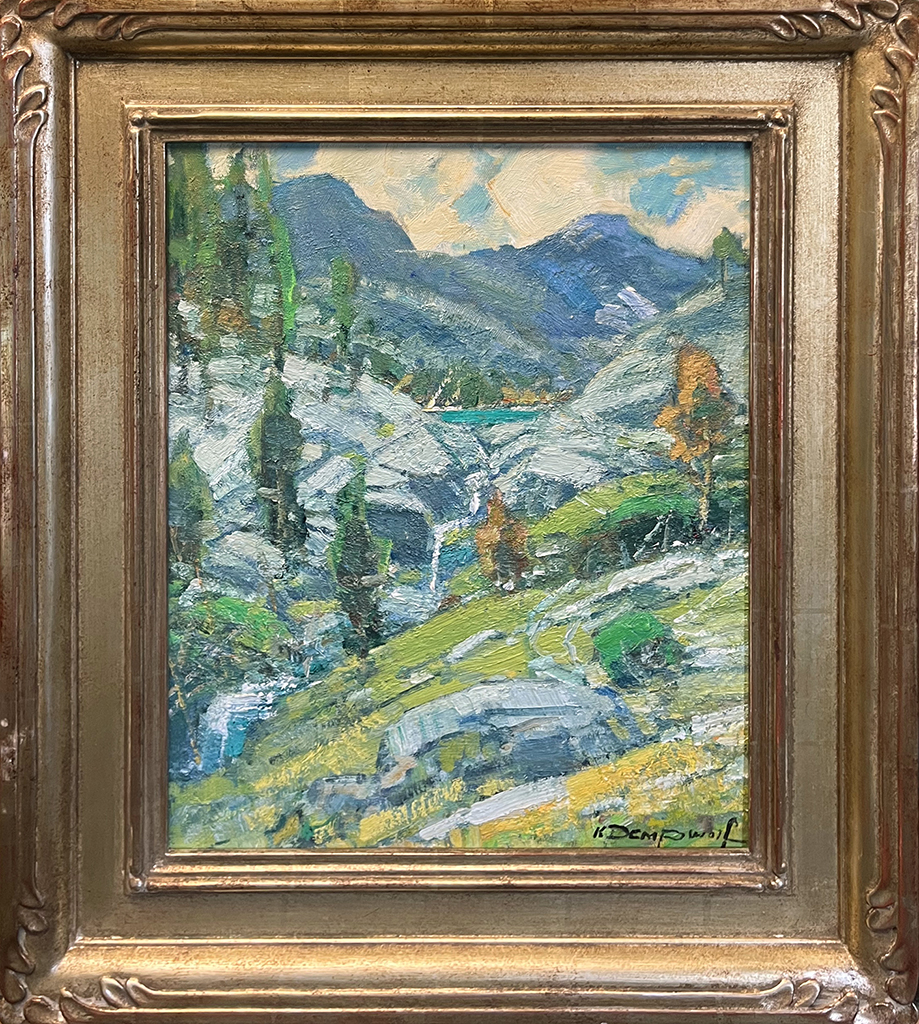 Karl Dempwolf Artist Oil painting landscape, mountain, trees, boulders