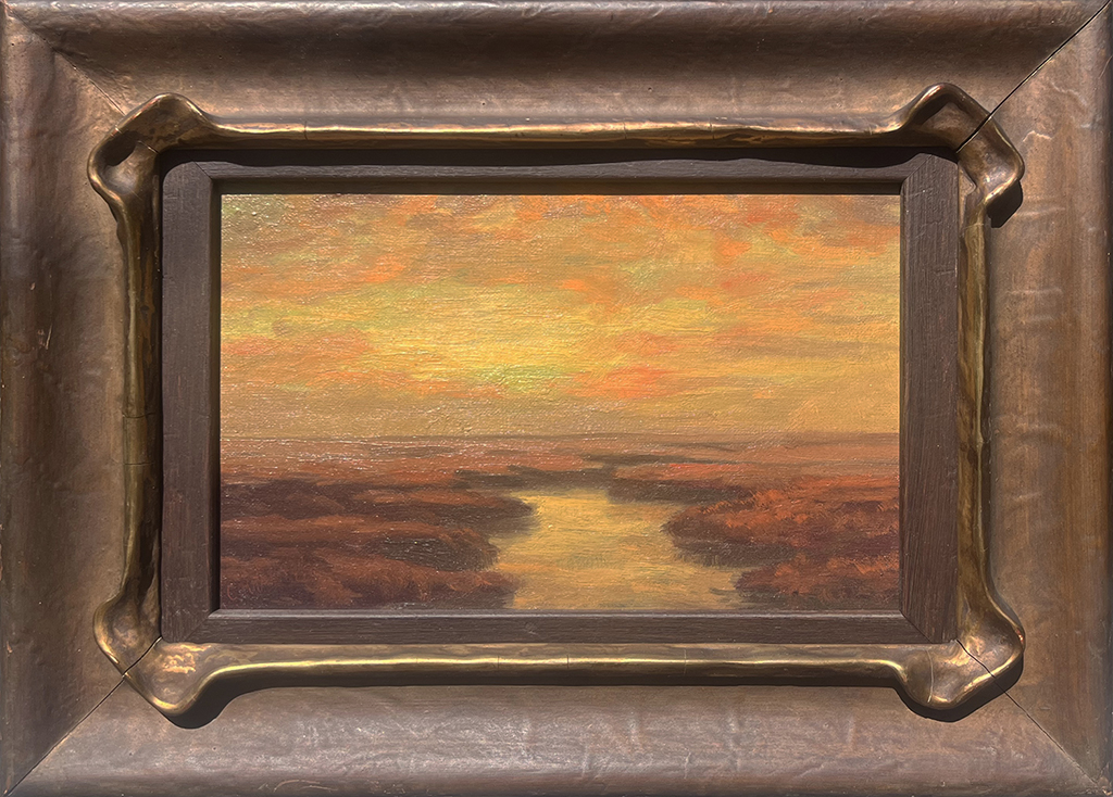 Charles Krantz Historic Artist Oil painting sunset, northern California