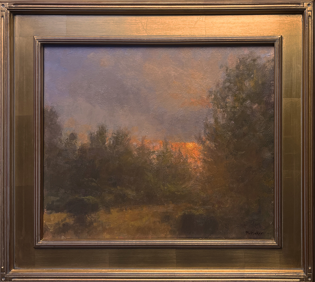 Jim McVicker Artist Oil Painting landscape, trees, sunset