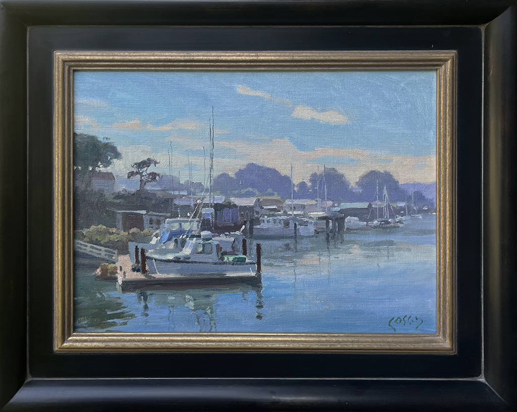 John Cosby Artist Oil painting harbor, seascape, boats