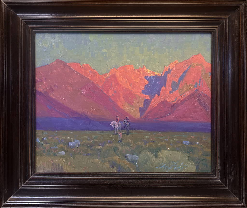 Alexey Steel Artist Oil Painting Mountains, horses, meadow, figure, The Sierra