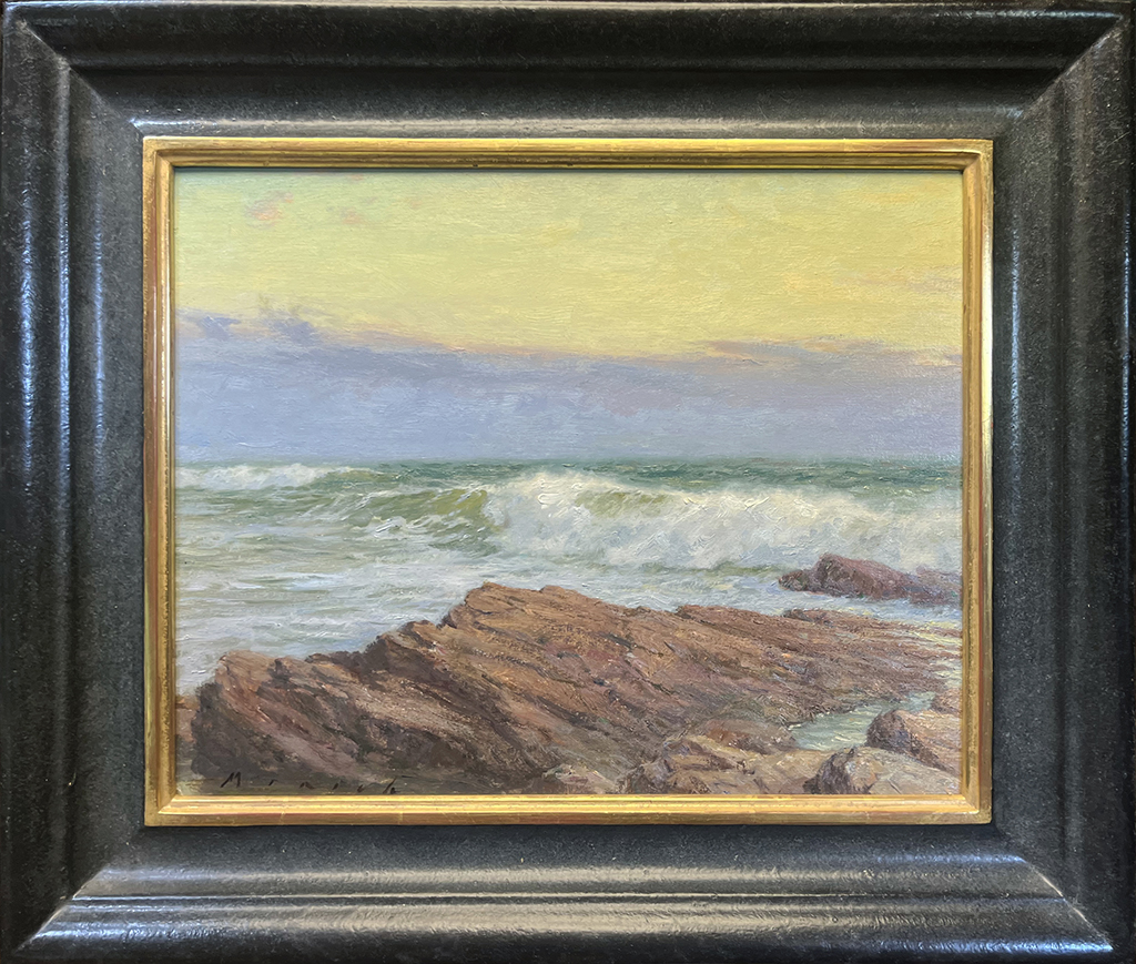 Stephen E Mirich Artist Oil painting seascape, coastal, waves, rocks, clouds